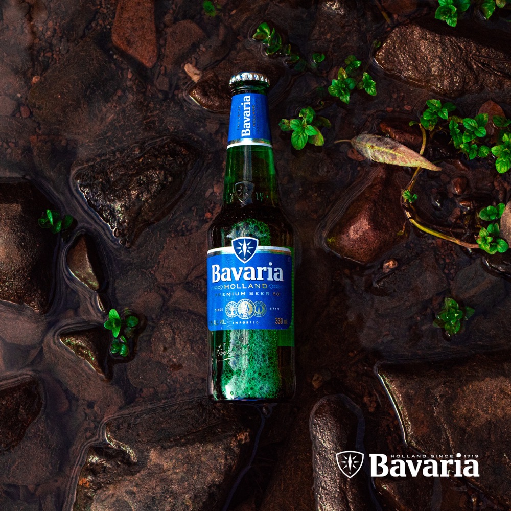 Bavaria bottle in a stream